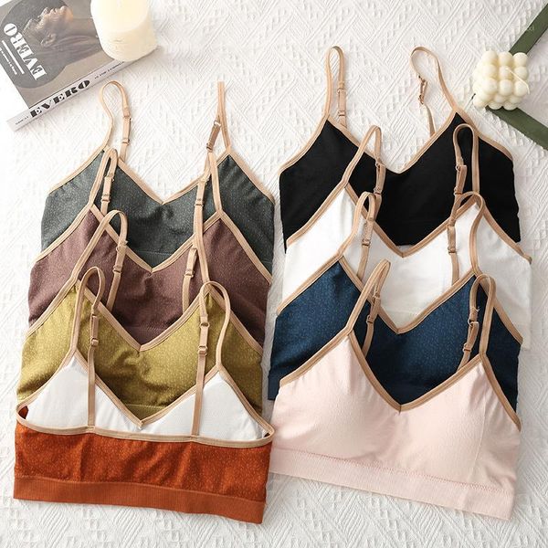 

women deep v tank lingerie backless active camisole comfort bralette girls sports underwear vest for running #f1, Black;white