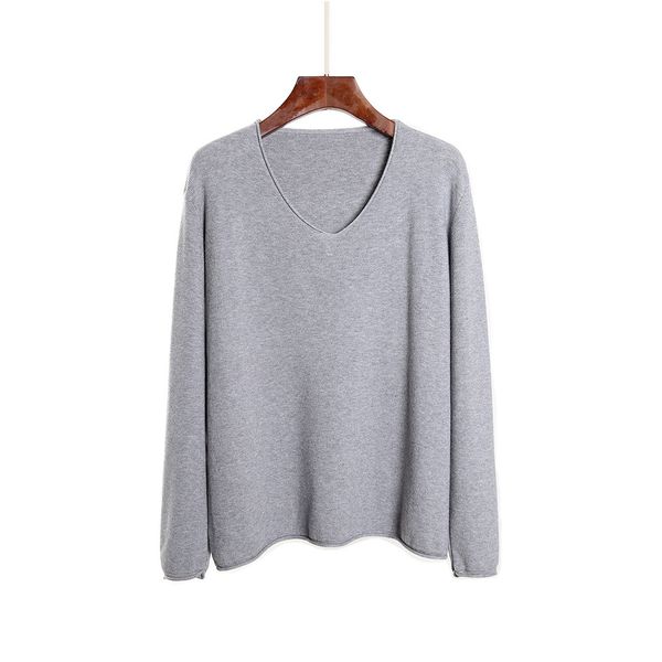 

2021 new spring autumn v-neck oversize loose thin women knit casual pullovers long sleeve big size female cashmere sweater irks, White;black