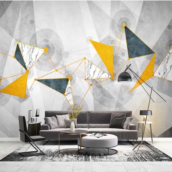 

milofy manufacturers custom modern abstract geometric lines living room bedroom background wallpaper mural