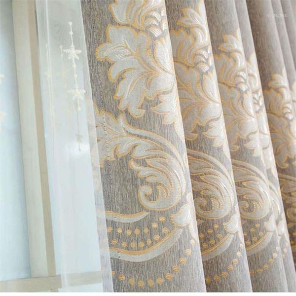 

curtain & drapes coffee/blue thick embroidered cotton linen curtains for living room elegant window bedroom faux drapes1