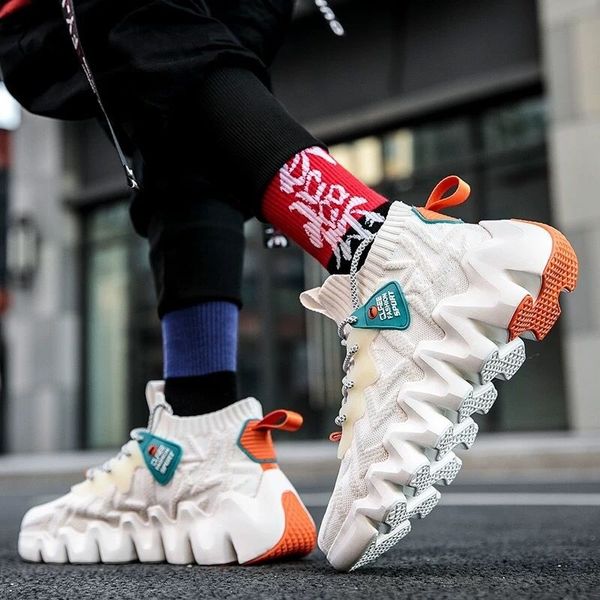 

black friday casual men's white sports shoes speed knitting point coach