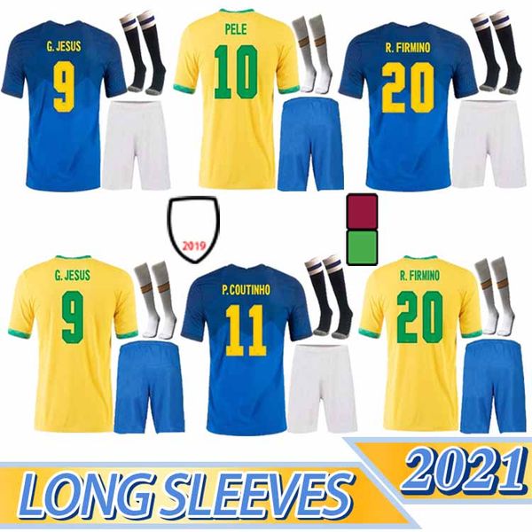 

20 21 men + kids kit set soccer jersey coutinho richarlison rodrygo camiseta de futbol marcelo jesus silva casemiro willian football shirt, Black;yellow