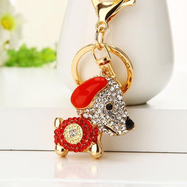 

небольшой симпатичный милый rhinestone такса собака дизайн брелок сумка автомобиля брелок шарм подвеска лучшие подарки для кошелек 2020, Silver