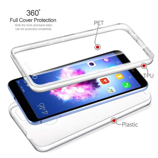 

360 double full phone case for huawei p8 p10 p20 p30 p40 lite e pro p smart z s plus 2019 2020 clear cover cases shell