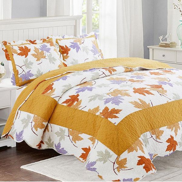 

quality bedspread quilt set 3pcs coverlets printed bedding cotton quilts pillowcase bed cover king queen size blanket1