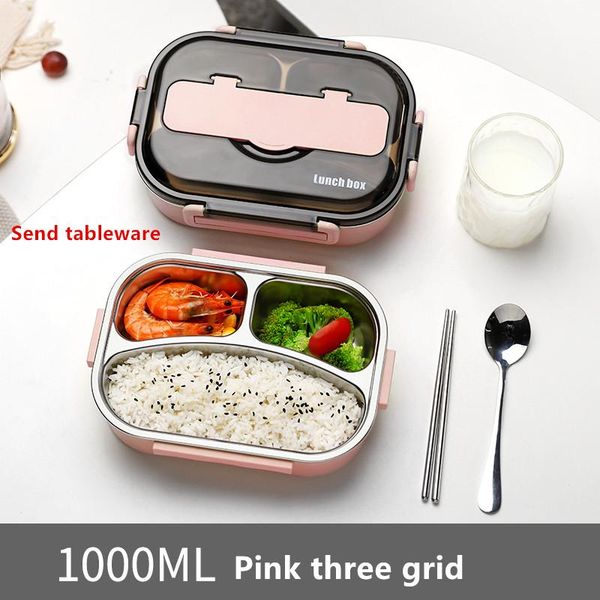 

обед контейнер качества из нержавеющей стали lunch box контейнеры с отсеками портативный герметичные bento контейнер еды с wmtzfc