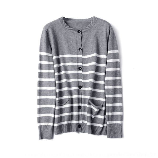 

sofa5 striped coat cardigan autumn sweaterwomen's sweatercoat new korean navy stripe crew neck pocket knitted sweater 2020 rxvi2, White;black