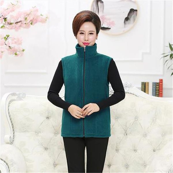 

women fleece vest female autumn winter loaded fleece vest plus size standing collar fashion casual coat female warm bayan ceket, Black;white
