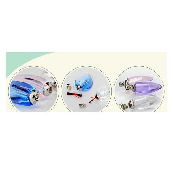 

10ets/lot facet glass vial pendant for necklace rice art pendant screw name on rice art rhinestone essential oil diy bbydjc, Black