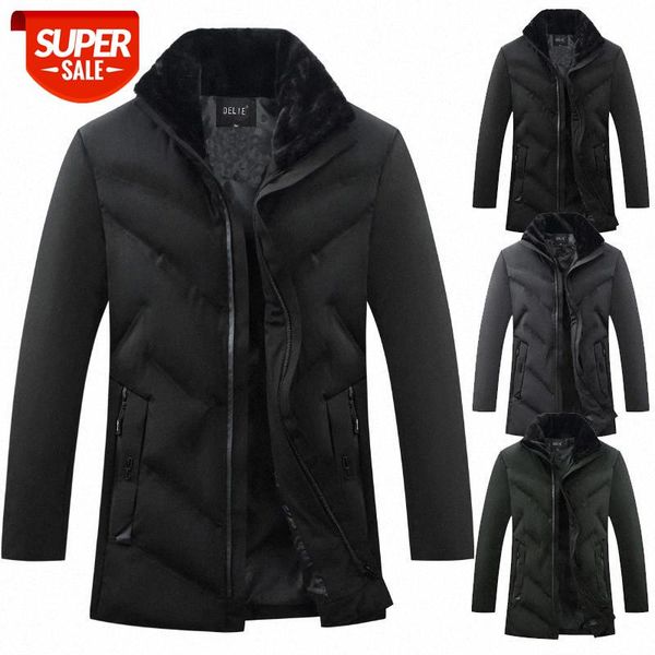 

men's autumn and winter large fur collar down jacket cotton collar men's thick cotton jacket coat texture good comfort #rs49