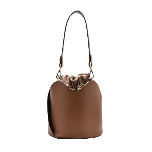 

women shoulder bag 2021 retro female designer personality bucket bag simple youth girl brown purses and handbags pu leather