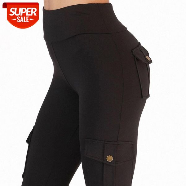 

normov fitness pants for women high waist pocket patchwork leggings solid push up pants women clothing polyester cargo #jo7y, Black;white