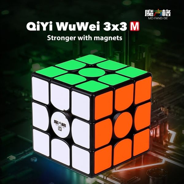 

new qiyi mofangge wuwei m 3x3 magnetic magic cube stickerless/black cube professional magnets speed wuwei 3x3x3 cubo magico 3x3 y200428