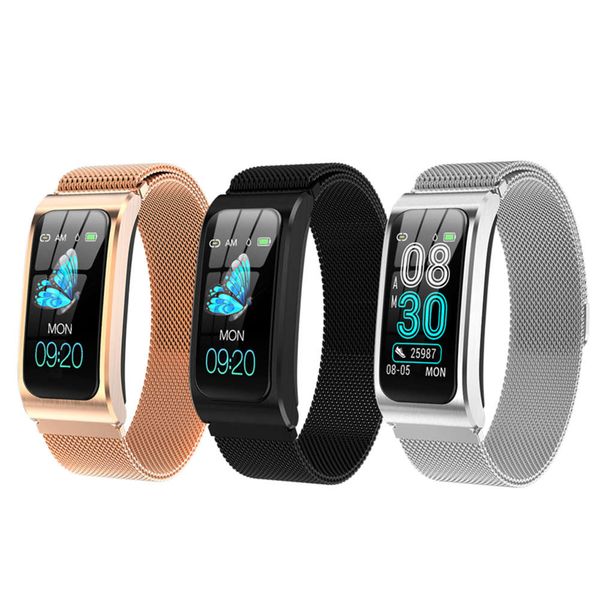 

ak12 smart wristband for men women, waterproof sports watch with color screen, heart rate and blood prsure controldew