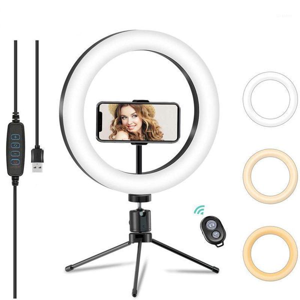 

led ring light 10.2" with desk tripod stand phone holder for youtube video live streaming makeup ringlight pgraphy lamp1