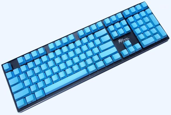 

keyboards oem blue thick pbt keycaps ansi layout print side blank for cherry mx switches of mechanical keyboard1