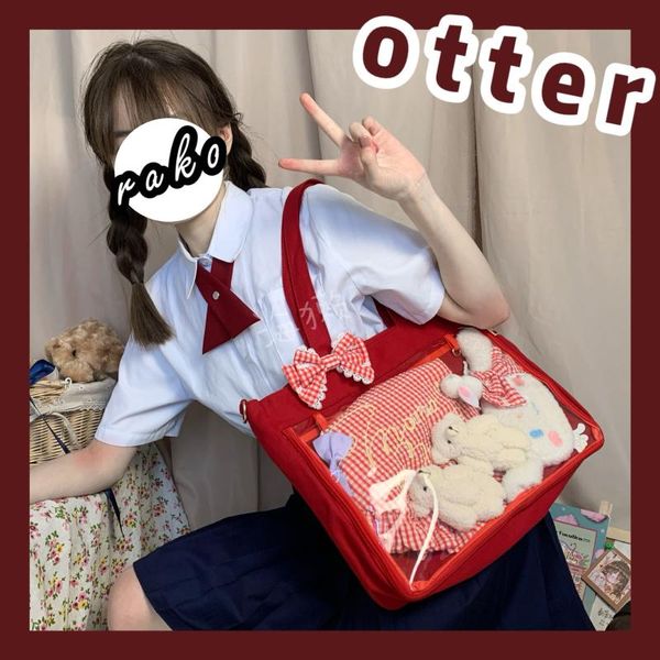 

new jk school uniform transparent messenger bag jk uniform bag work large capacity cosplay shoulder bags women students handbags
