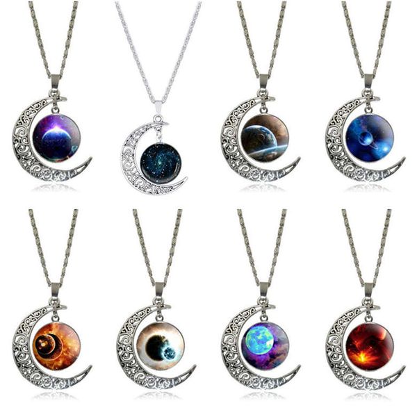 

moon time gemstone necklace interstellar sweater chain dmfn175 (with chain) mix order pendant necklaces, Silver