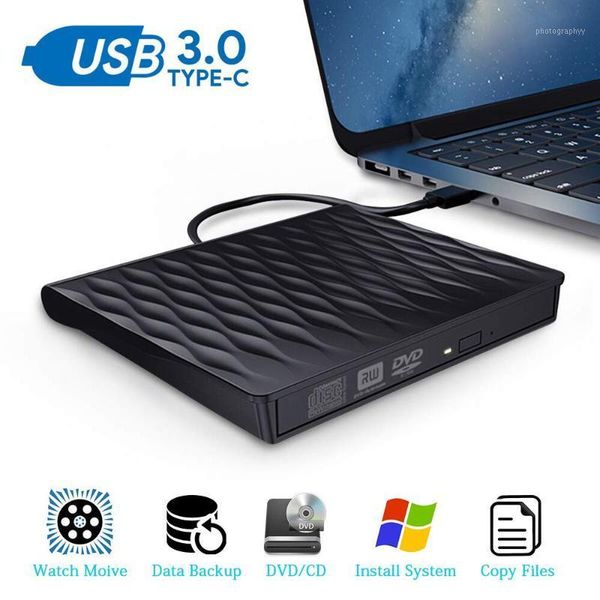 

dvd drive usb 3.0 type c portable ultra slim cd dvd rewriter burner writer optical drive for windows linux mac os1