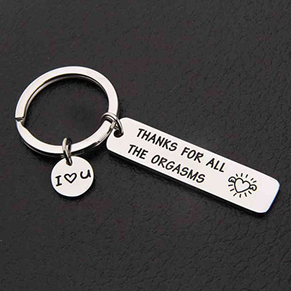 

keychains personalized key chain, thank you for all your orgasms, i love you, husband wife, jewelry, gifts to my boyfriend, Silver