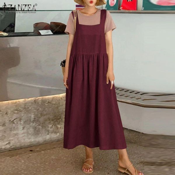 

party-бич vestidos женщин хлопок лянь платье 2020 zanzea 2020 summer square neck sundress sexy рукавов сыпучие solid s-5xl, Black;gray