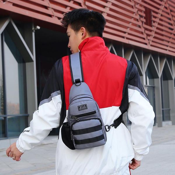 

fashion man canvas shoulder bag men messenger bags casual travel military waist packs male chest sac a main bbynck, Black;red