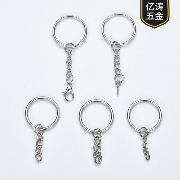 

stainless steel gold plated multi specification metal keyring, Silver