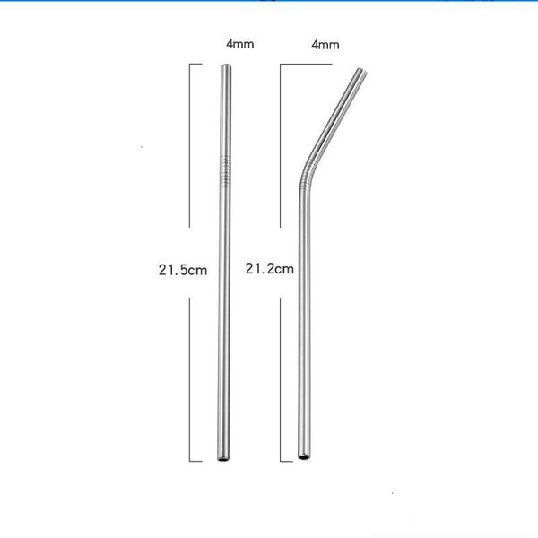 

straight wholesale rainbow multi-colored stainless steel 8.5inch bent reusable metal drinking straws for mason jars
