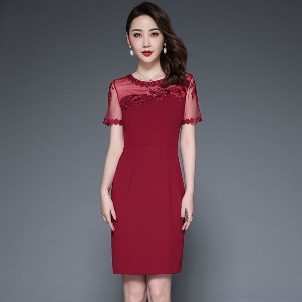 

kgeez 2020 summer new sleeve clothing temperament ydk4r short women's elegant middle-aged mom put mom put and elderly mother's dre, Black;gray