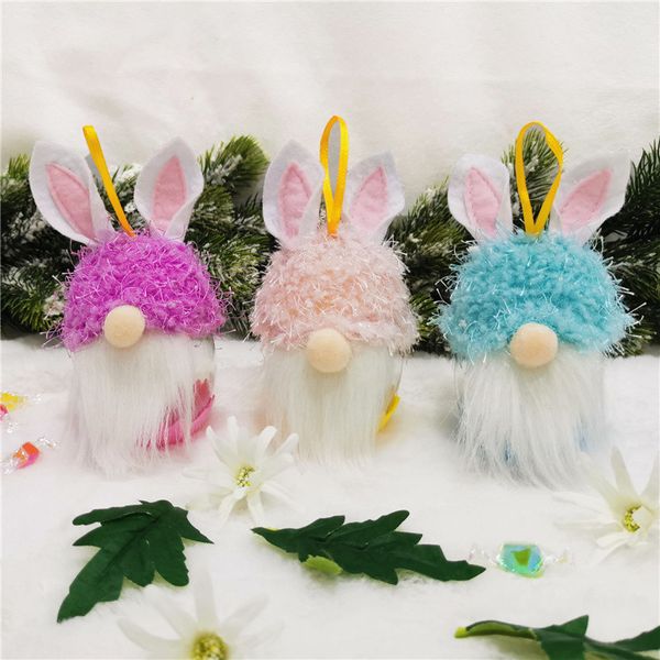 

2021 easter new arrival kids no face doll rabbit pendant gifts plastic children cute candy box christmas easter decoration supplies gg12204