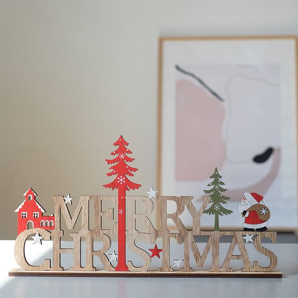 

ornament bgins style theme deskwall wooden / pendant letter old wood color red