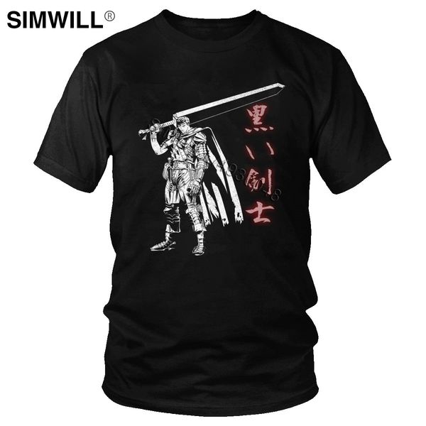 

black swordsman guts berserk gatsu tshirt short sleeves round collar streetwear tee dropshipping sport hooded sweatshirt hoodie men t shirt