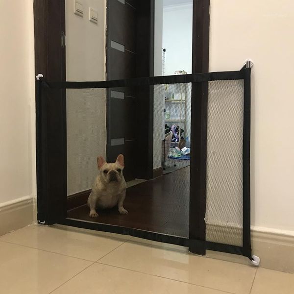 

magic pet dog gate pet fence barrier folding safe guard indoor outdoor puppy dog separation protect enclosure supplies1