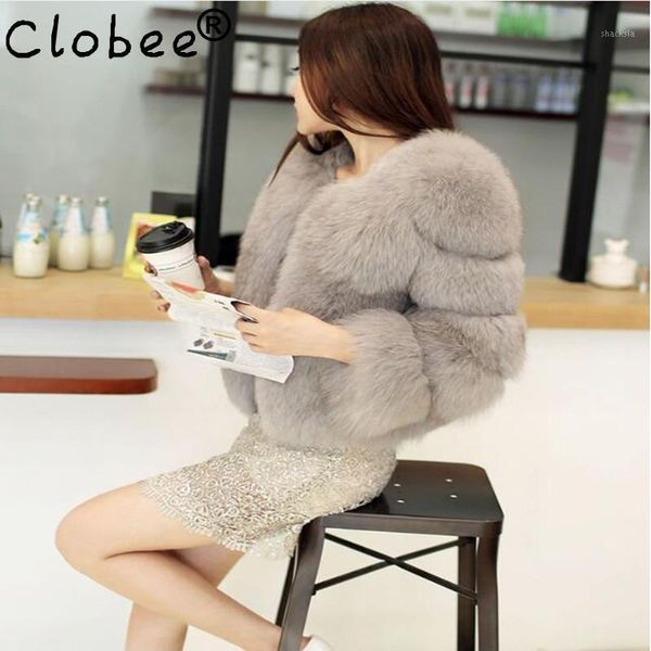 

vetement 2020 faux fur jacket fur coat winter furry gray women black fake overcoat furry outwear women coat large size1
