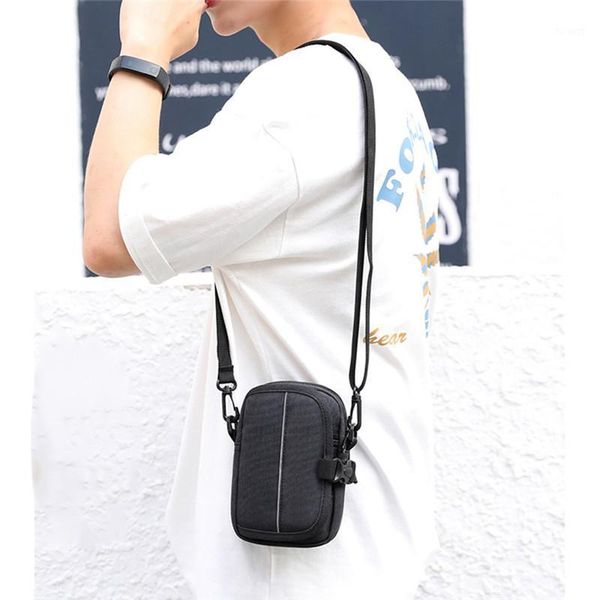 

men's shoulder bag casual solid color travel fashion wallet phone pocket zipper messenger multifunctional men's bag1