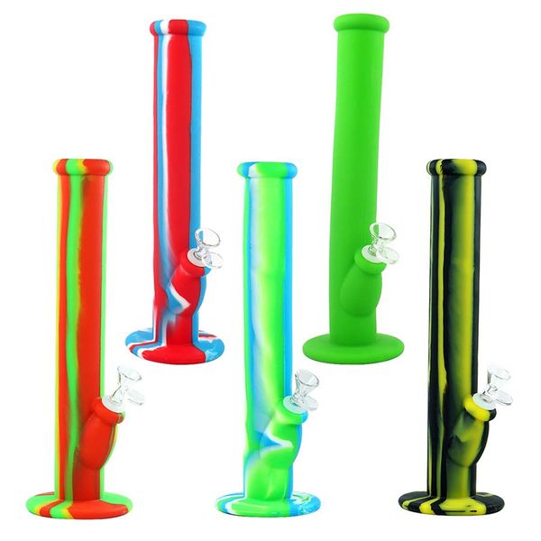 Atacado preço equipamento de petróleo tabaco tubo de fumar tubos de água flexível óculos bong vertical forma de vidro borbulhador