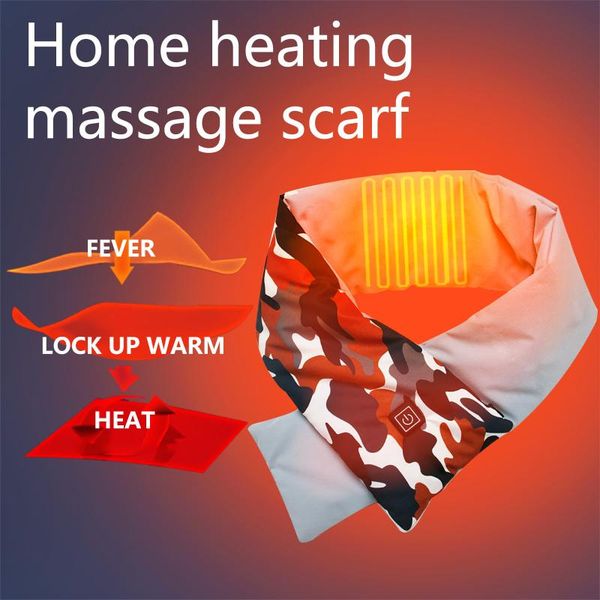 

home heating massage scarf camouflage outdoor household dual-purpose electronic heating and thermal insulation massage, Blue;gray