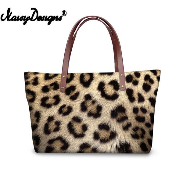 

animal fur 3d leopard printed women handbags tote cross body bag for female large handle beach bags