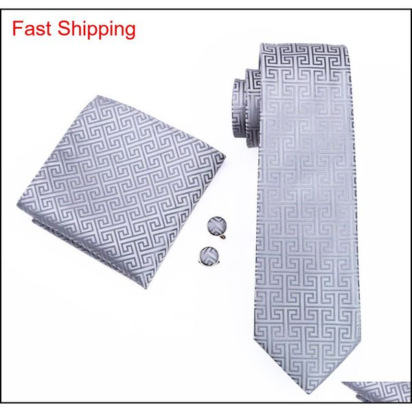 

fast shipping tie mens gray silk hankerchief set jacquard woven mens tie set business work formal meeting wedd qyllps beauty888, Black;blue