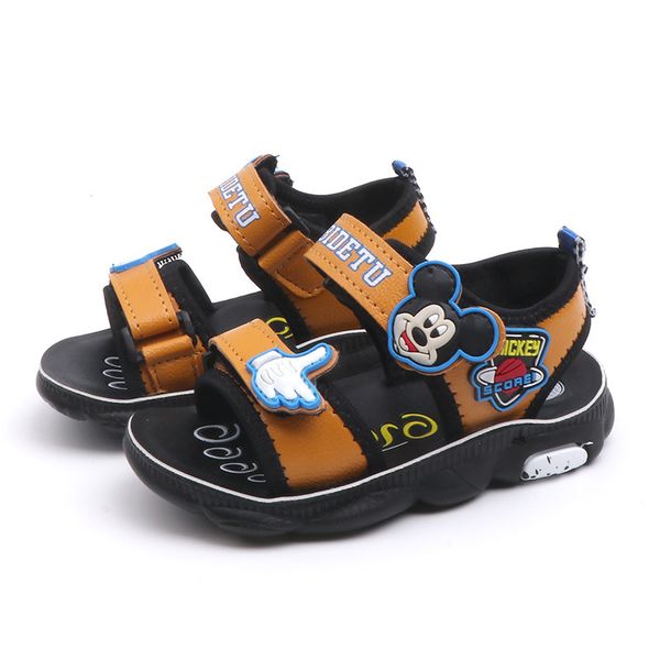 

2019 summer new fashion soft shoes baby casual joker cartoon beach small children's sandals size 21-31, Black