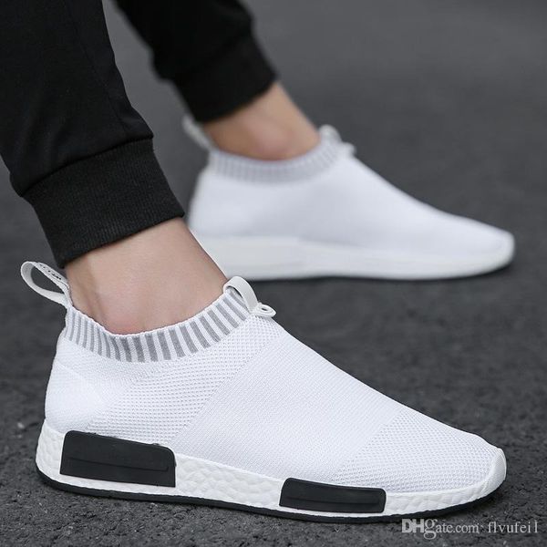 

mens fashion walking sock shoes lightweight air mesh slip-on breathable sneakers casual mesh-comfortable work shoes, eva loafers, Black