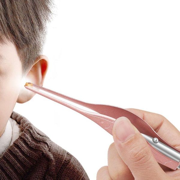 

ear pick set luminous ear spoon tweezers wax removal tool led light earpick storage box baby cleaning care kit