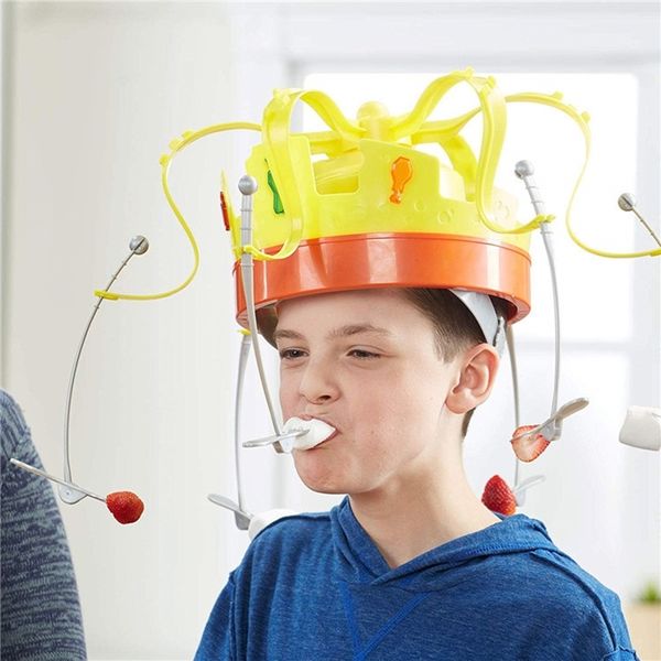 

novelty toys for children rotating crown hat chow game toys spinning crown snacks food party play with friends funny gifts y200428