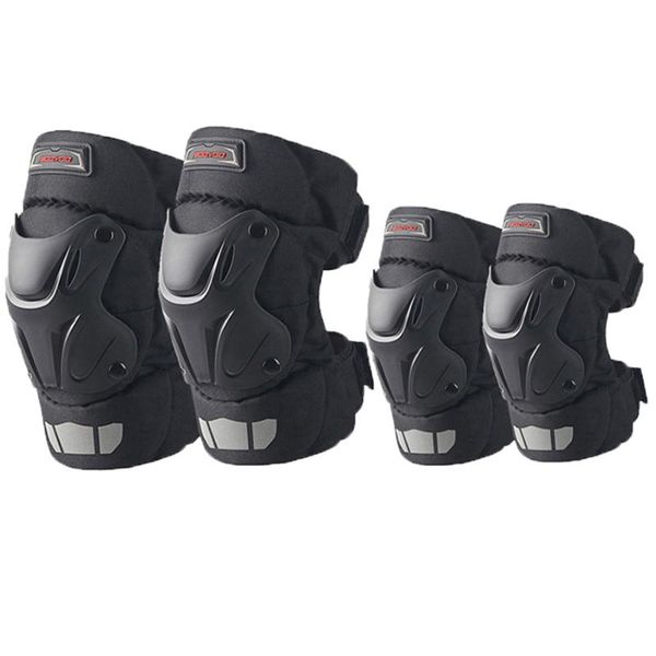 

elbow & knee pads motorcycle protector mtb bike riding protective gear men rodilleras pain relief bc50hx, Black;gray