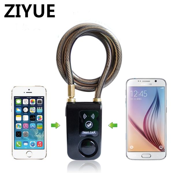 

intelligent smart waterproof door window bluetooth lock chain anti theft alarm keyless phone app control