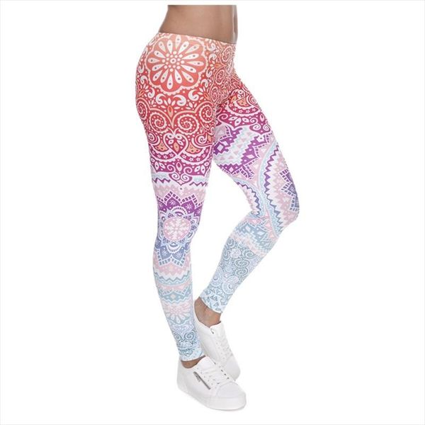 

women fashion legging aztec round ombre printing leggins slim low waist leggings keep warm pants female fitness leggings, Black