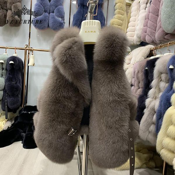 

2019 new real fur coat round neck vest women fur with belt genuine short style pelt elegant vest for women winter1, Black