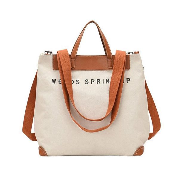 

women handle shopping shoulder bag luxury handbags designer canvas beach casual tote female purse sac femme bolsa feminia