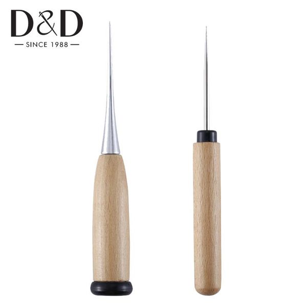 

wooden handle stitching sewing awl leather hole punch awl leather repair tools diy craft sewing accessories, Black