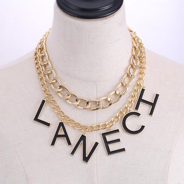 

chokers brand letter necklace for women rhinestone choker wedding bohemian party jewelry gifts wholesale, Golden;silver